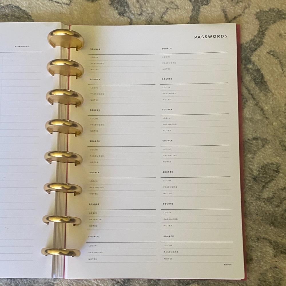 Gold Disc-Bound Notebook with Ruler - Picture 4 of 4